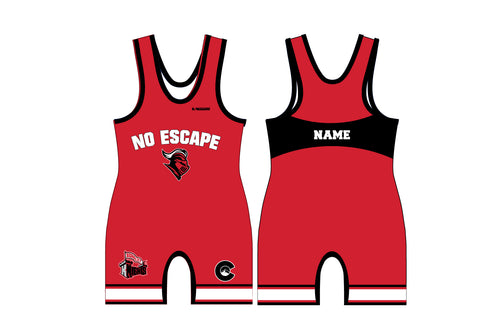 No Escape Wrestling Academy Sublimated Men's Singlet - Design 1 (Red)