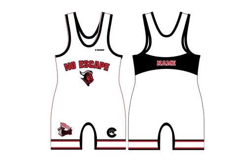 No Escape Wrestling Academy Sublimated Men's Singlet - Design 2 (White)