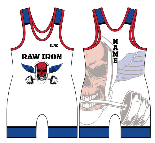 Raw Iron Wrestling Sublimated Men's Singlet - White