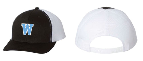 Waldwick Softball Mesh Trucker Snapback Hat - Black/White