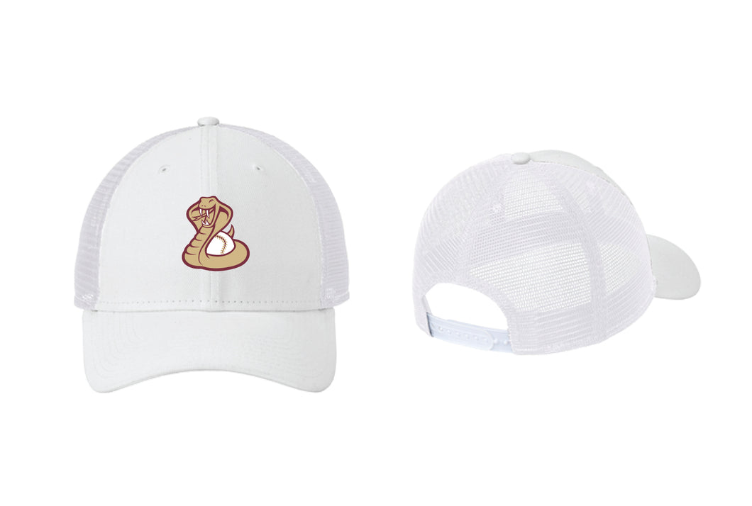 CT Cobras Baseball Mesh Snapback Hat - White