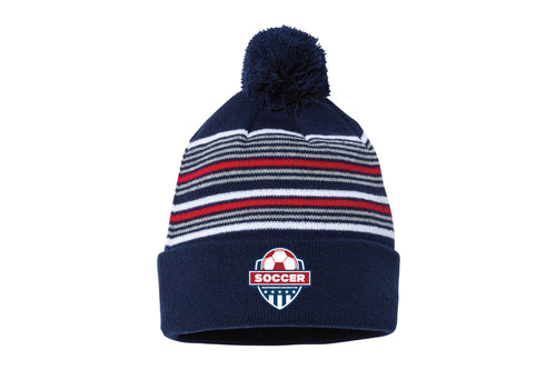 Independence Rec Soccer Pom Beanie - Navy/Red