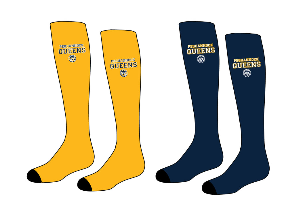 Pequannock Queens Soccer Knee High Socks - Navy/Gold