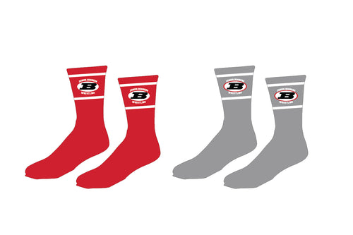 Boonton Wrestling Sublimated Socks - Red/Gray