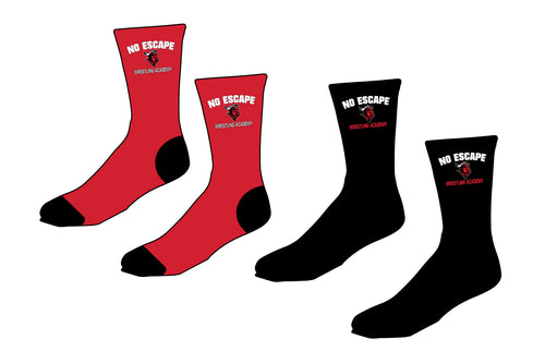 No Escape Wrestling Academy Sublimated Socks - Red/Black