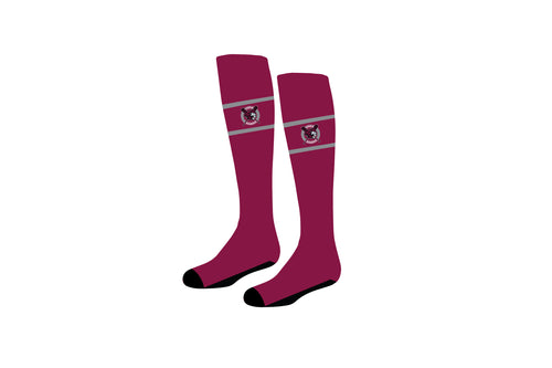 Leonia Baseball Sublimated Knee High Socks - Maroon