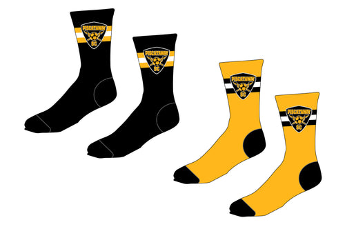 Piscataway Soccer Sublimated Athletic Socks - Black/Gold