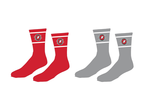 Boonton Wrestling Sublimated Socks - Red/Gray