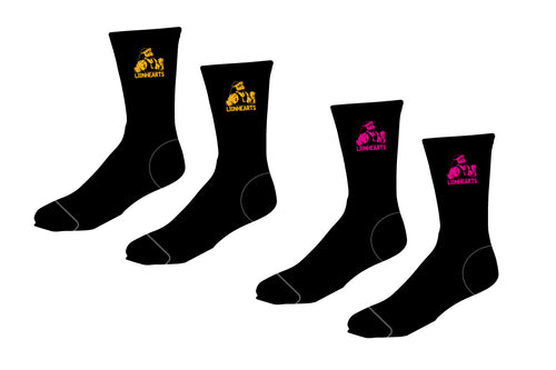 Lionhearts Wrestling Sublimated Socks - Gold/Pink