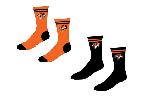 Tiger Lacrosse Sublimated Socks - Orange / Black