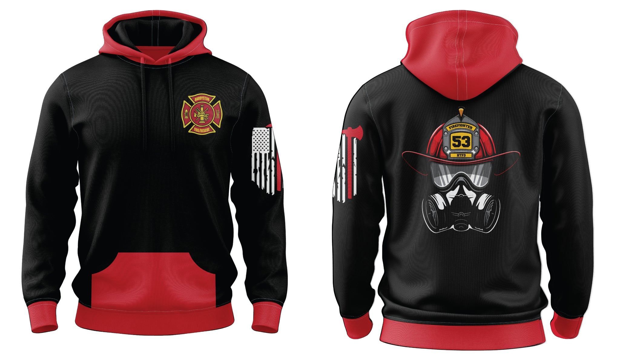 Custom Fire Department Sublimated Hoodie