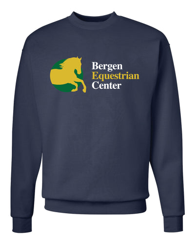 Bergen Equestrian Cotton Crewneck Sweatshirt - Navy