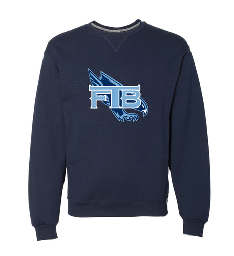 Falcons Baseball Russell Athletic Cotton Crewneck Sweatshirt - Design 1 (Navy)