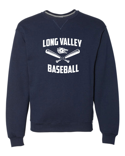 Long Valley Baseball Cotton Crewneck Sweatshirt - Navy