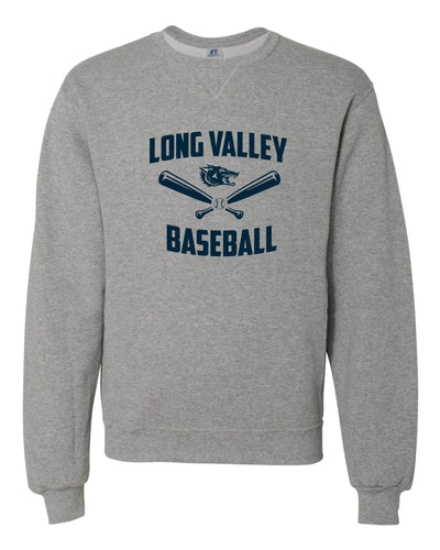 Long Valley Baseball Cotton Crewneck Sweatshirt - Grey