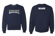 Platt Panther Baseball Cotton Crewneck Sweatshirt - Navy