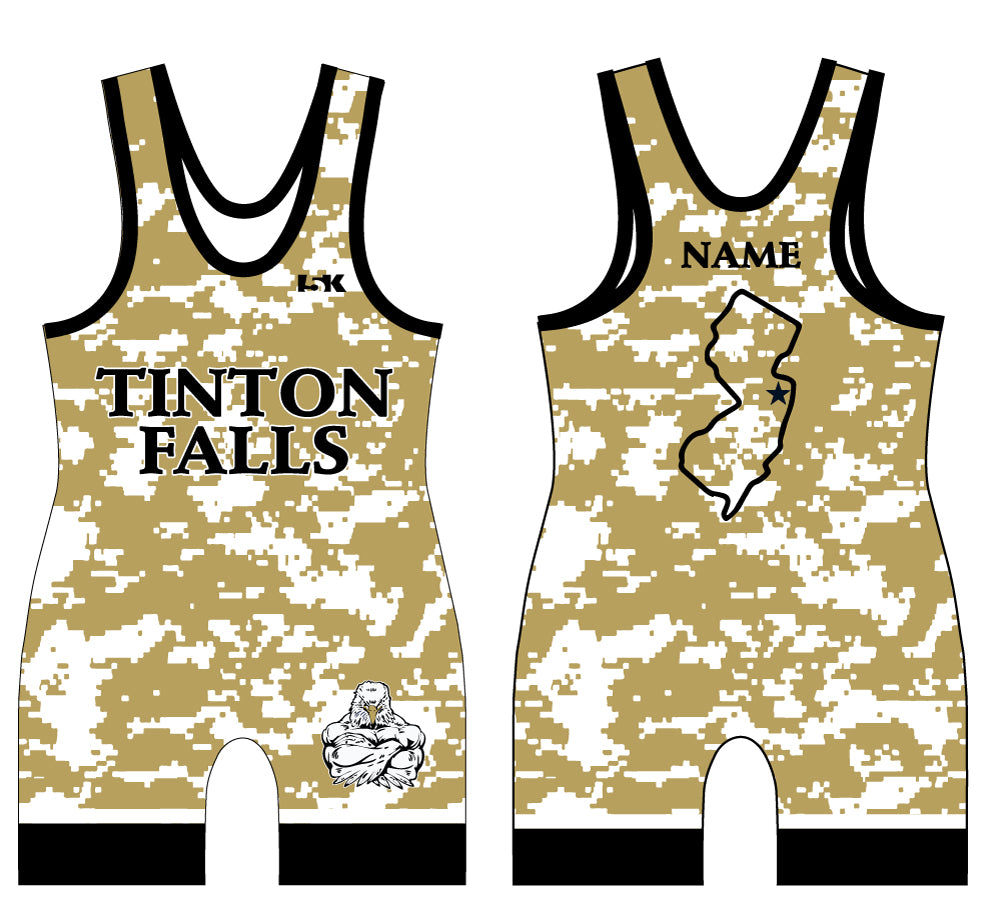 Tinton Falls Wrestling Sublimated Men's Singlet - Design 10