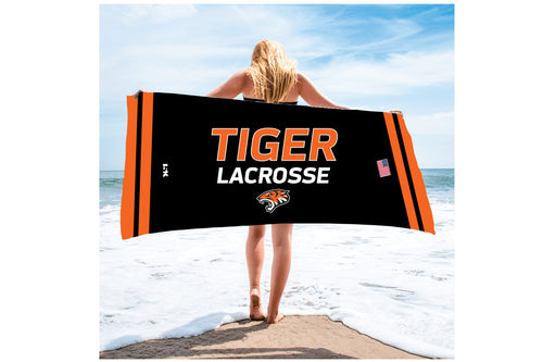 Tiger Lacrosse Sublimated Beach Towel