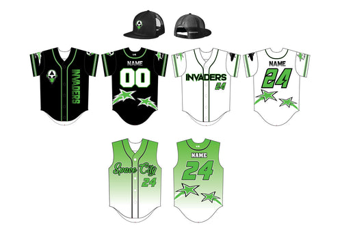 Invaders Baseball Gameday Bundle - Jerseys + Snapback Hat