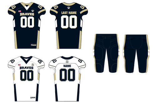 Braves Football Game Uniform Set [2x Jerseys + Integrated Pants]