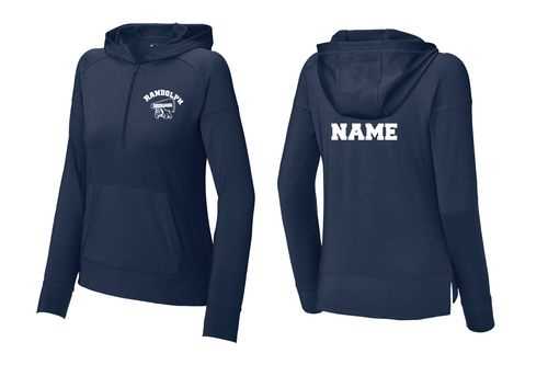 Randolph Cheer Ladies Sport-Wick® Stretch 1/2-Zip Hoodie - Navy