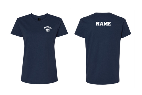 Randolph Cheer Cotton Women's Crew Neck Tee Design #3 - Navy