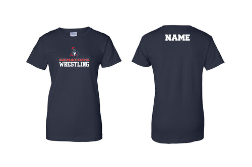 Senators Wrestling Cotton Women's Crew Neck Tee - Navy