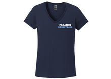 Paramus Basketball Mom Cotton Women's V-Neck Tee - Design 1 (Navy)