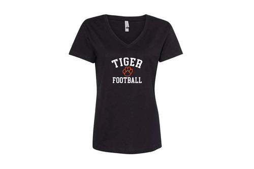 Hackettstown Football Cotton Women's V-Neck Tee - Black