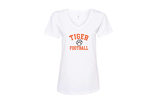 Hackettstown Football Cotton Women's V-Neck Tee - White