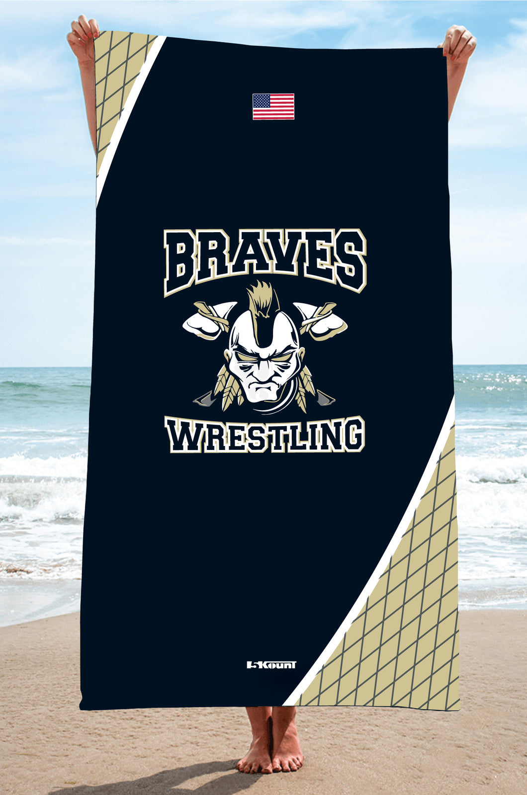Braves Wrestling Sublimated Beach Towel - 5KounT2018