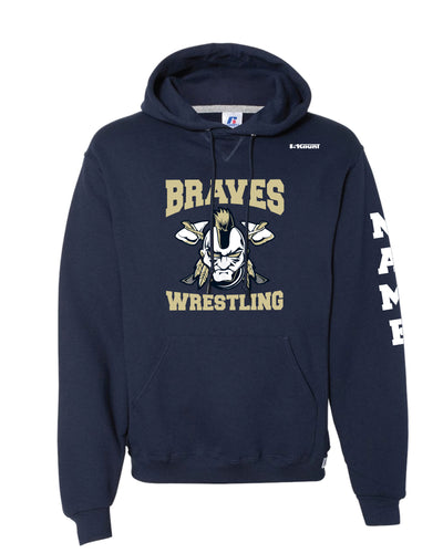 Braves Wrestling Russell Athletic Cotton Hoodie - Navy - 5KounT2018