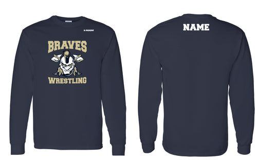 Braves Wrestling Cotton Crew Long Sleeve Tee - Navy - 5KounT2018