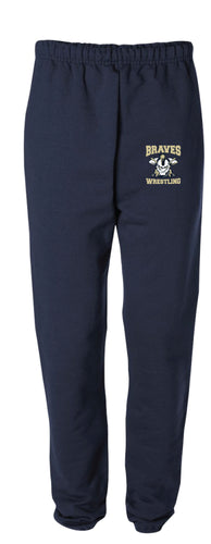 Braves Wrestling Cotton Sweatpants - Navy - 5KounT2018