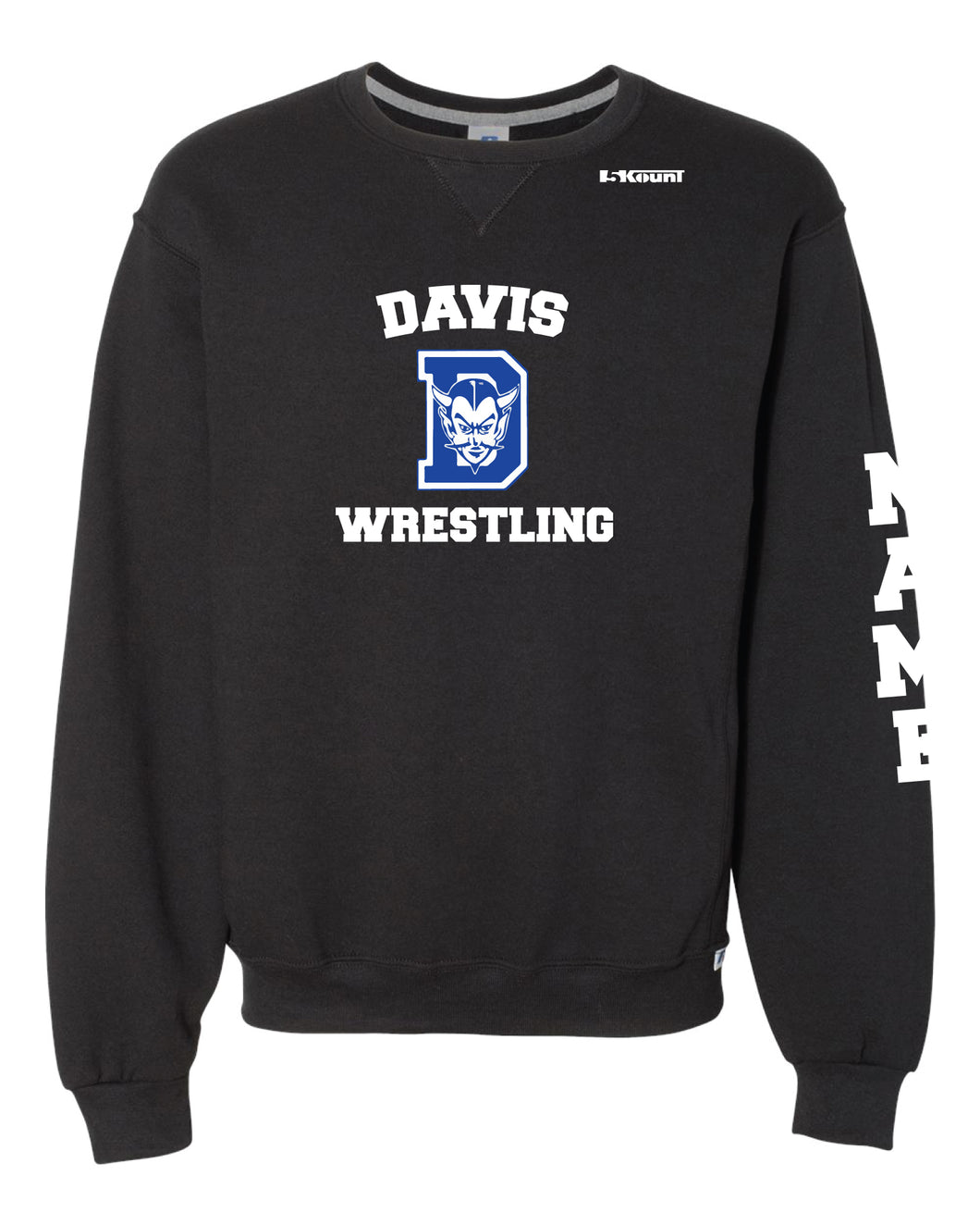 Davis Wrestling Russell Athletic Cotton Crew Neck Sweatshirt - Black - 5KounT2018