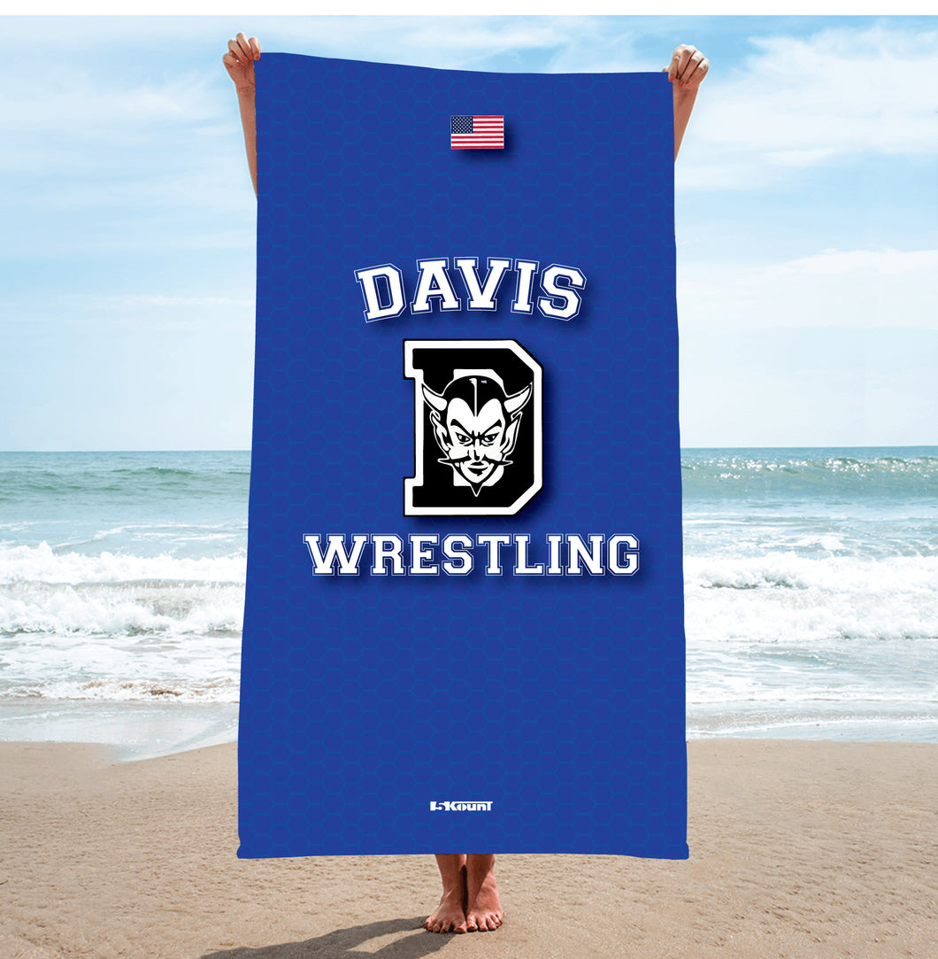Davis Wrestling Sublimated Beach Towel - 5KounT2018