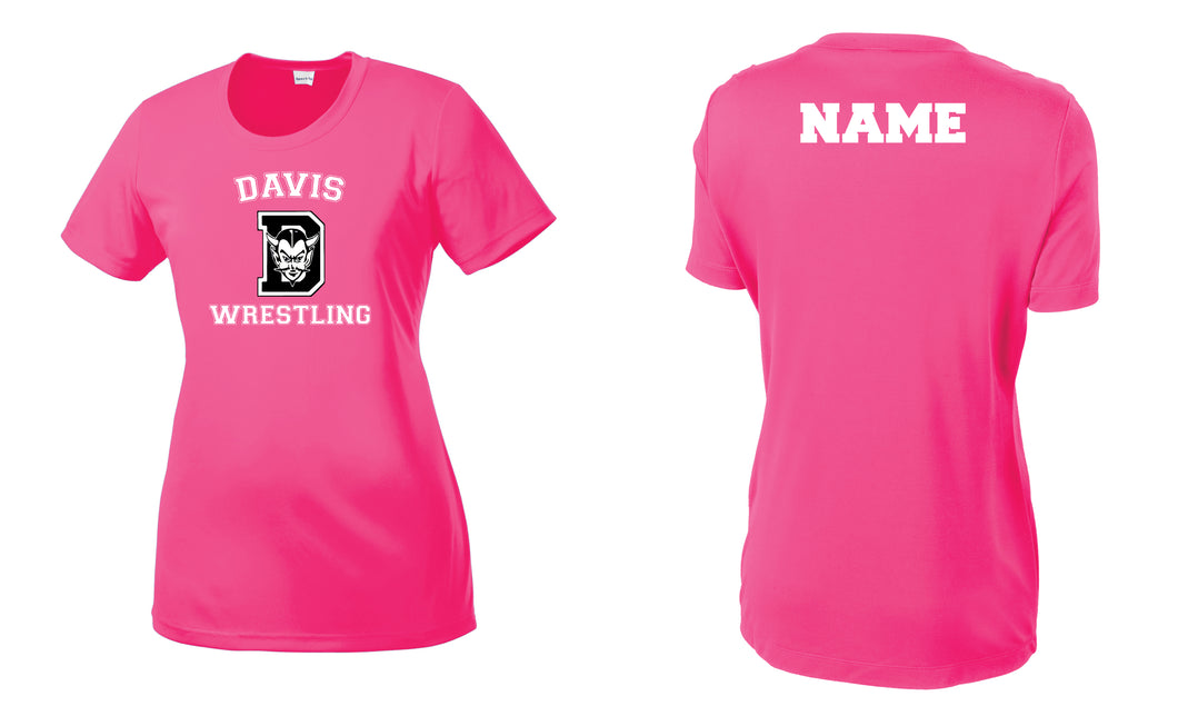 Davis Wrestling Women's DryFit Tee - Pink - 5KounT2018