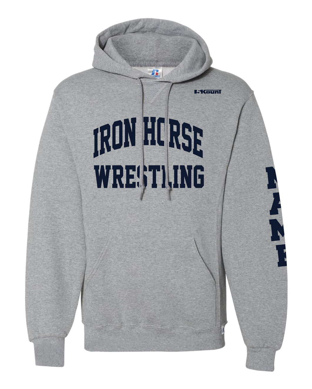 Iron Horse Wrestling Russell Athletic Cotton Hoodie Grey