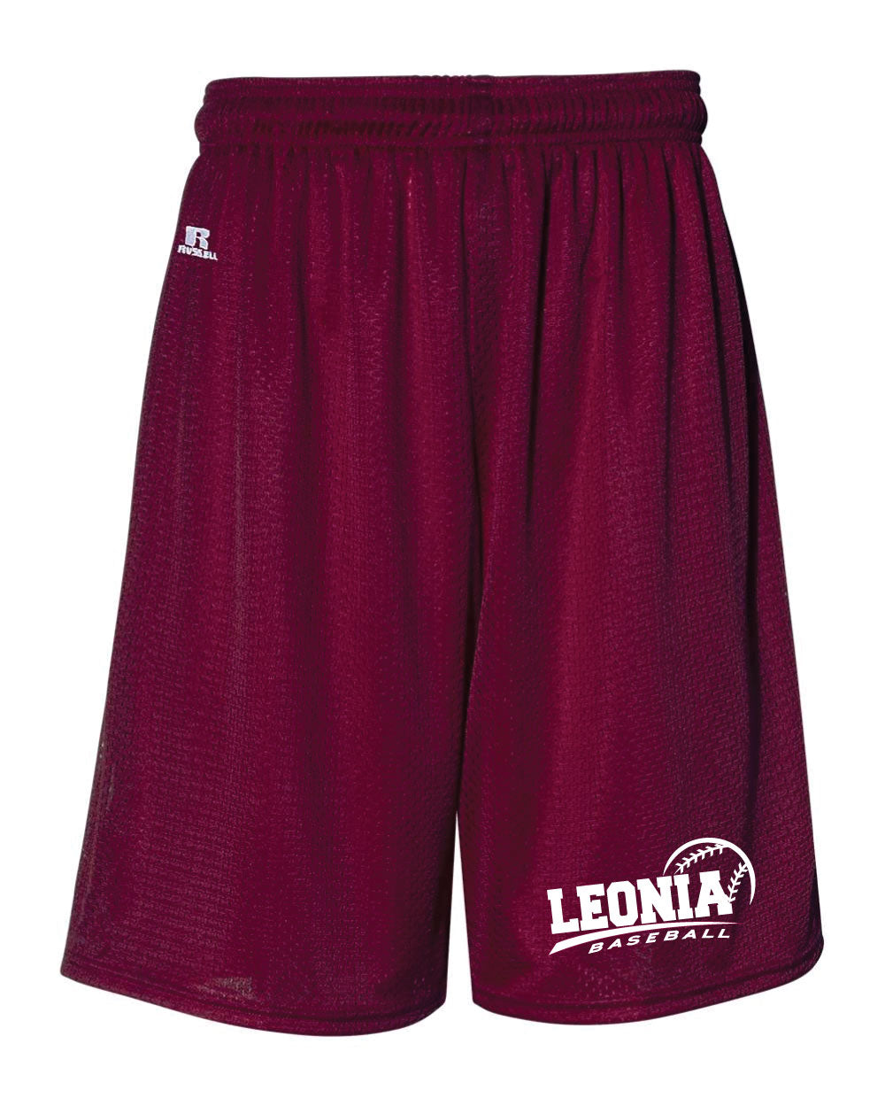 Leonia Baseball Russell Athletic Tech Shorts - Maroon - 5KounT2018