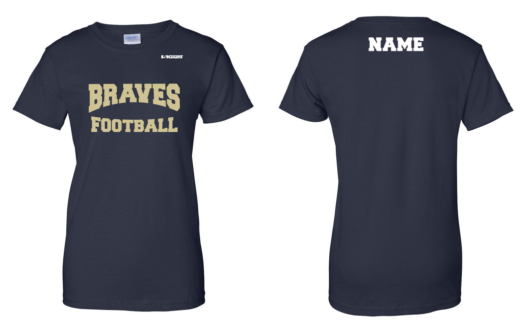 Braves Football Cotton Women's Crew Tee - Navy Style 2 - 5KounT2018