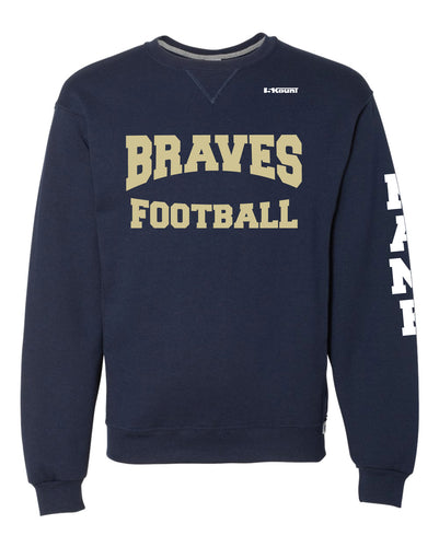 Braves Football Russell Athletic Cotton Crewneck Sweatshirt - Navy Style 2 - 5KounT2018
