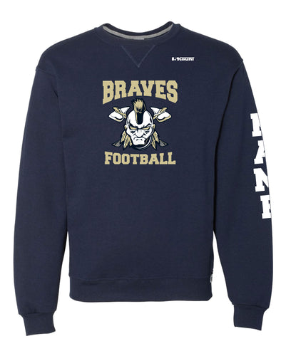Braves Football Russell Athletic Cotton Crewneck Sweatshirt - Navy Style 1 - 5KounT2018