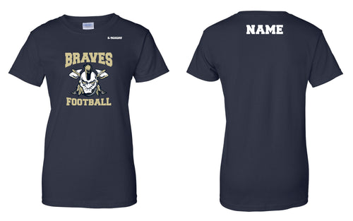 Braves Football Cotton Women's Crew Tee - Navy Style 1 - 5KounT2018