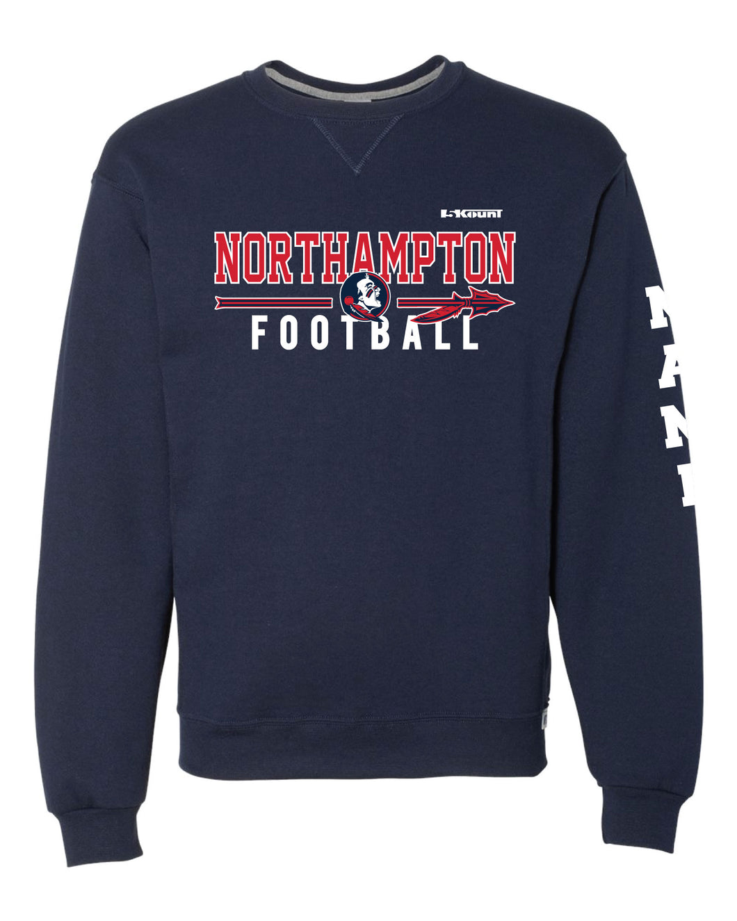 Northampton Indians Football Russell Athletic Cotton Crewneck Sweatshirt -  Navy