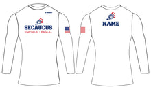 Secaucus High School Basketball Sublimated Longsleeve Compression Shirt White/Gray - 5KounT2018