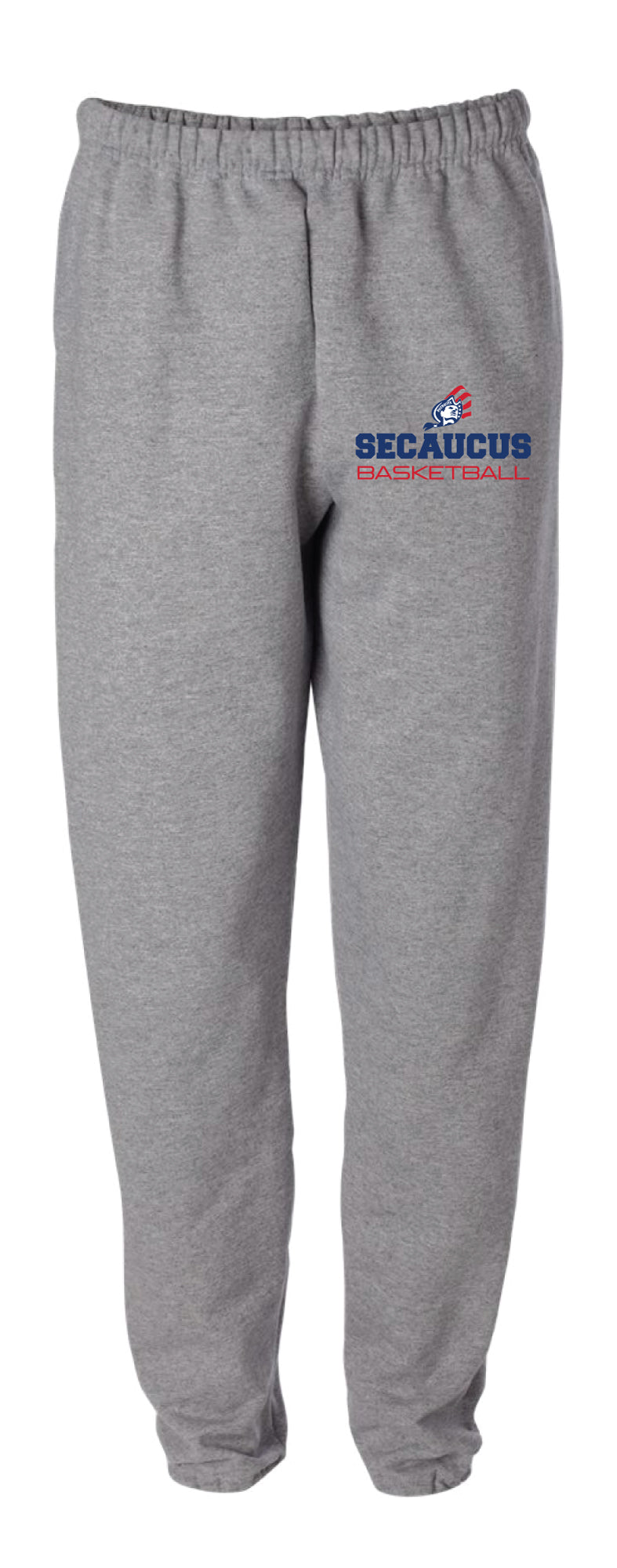 Secaucus High School Basketball Cotton Sweatpants - Grey - 5KounT2018