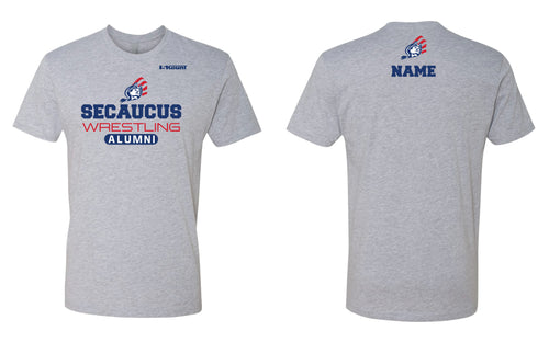 Secaucus High School Wrestling Alumni Cotton Crew Tee - Grey - 5KounT2018
