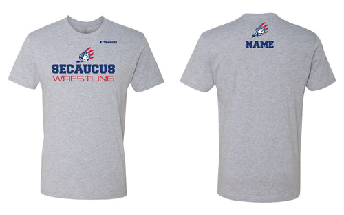 Secaucus High School Wrestling Cotton Crew Tee - Grey - 5KounT2018