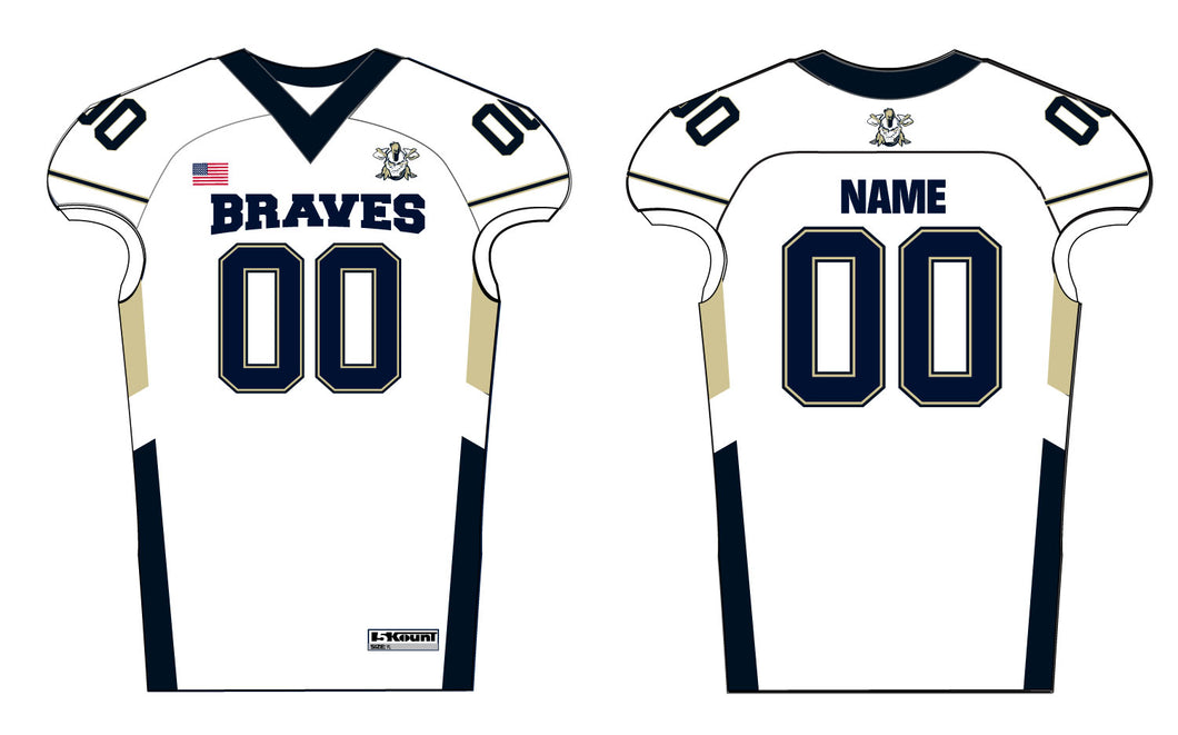 Braves Football Sublimated (Away) Jersey - White [REQUIRED]