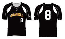 Oradell Baseball Sublimated 2-Button "MESH" Game Jersey - (Black)